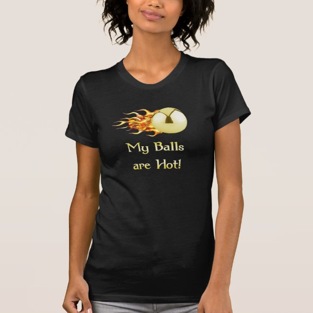 Hot Balls Flaming Pinball T-Shirt (Front)
