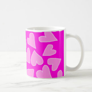HOT BARBIE PINK WITH LIGHT HEARTS MUG