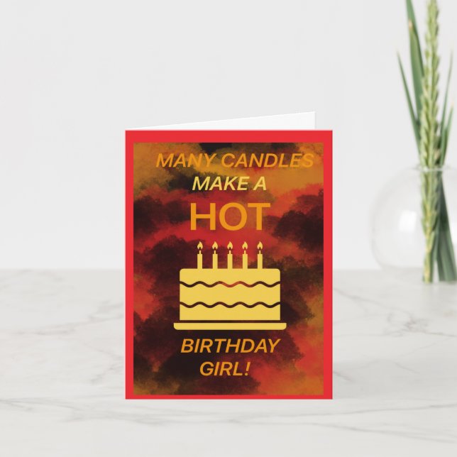 Hot Birthday girl card (Front)