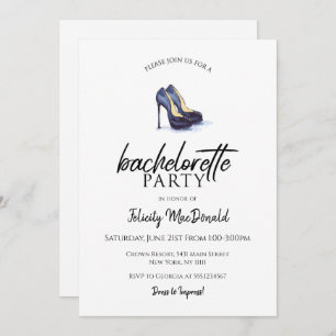 Hot Black Heels, Bachelorette Party Invitations