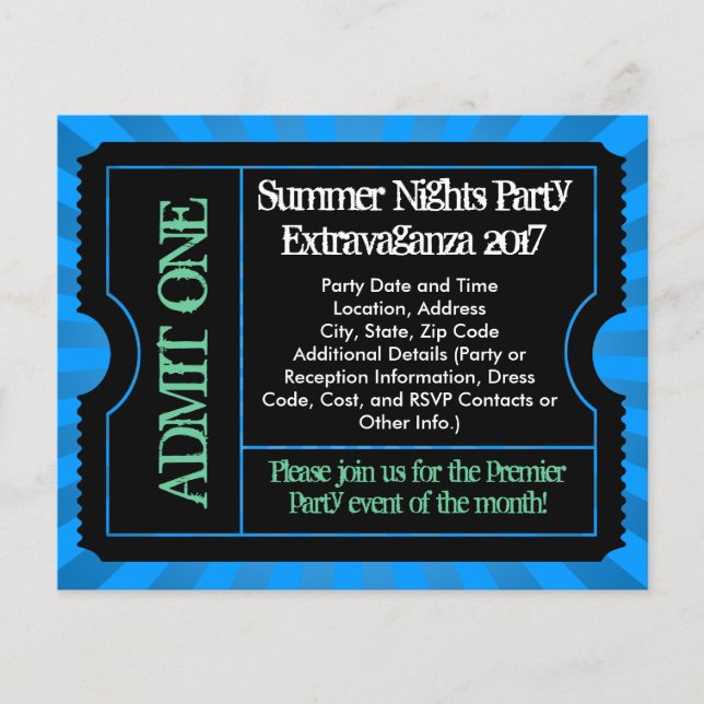 Hot Blue Ticket Flyers, Custom Printing Flyer (Front)