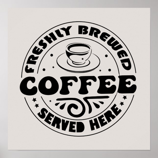 Hot brewed coffee sold here vendors poster (Front)