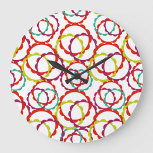 Hot & Bright Ring Pattern Large Clock