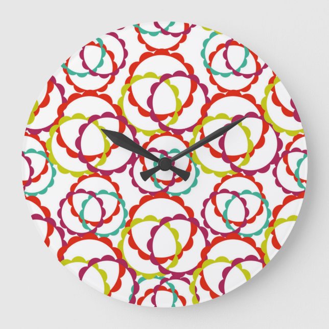 Hot & Bright Ring Pattern Large Clock (Front)