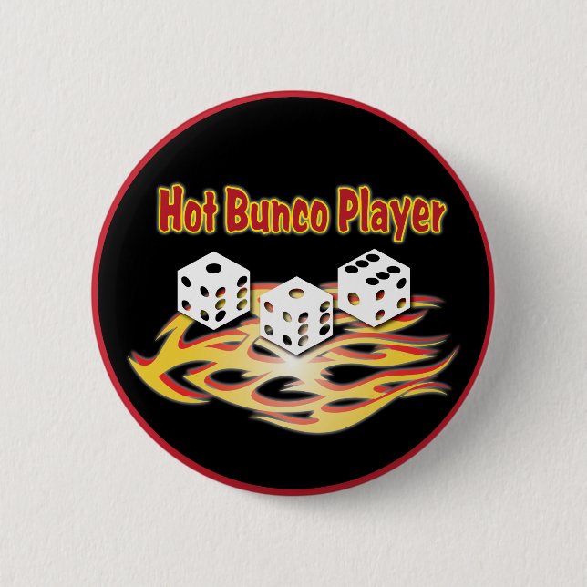 hot bunco player 6 cm round badge (Front)