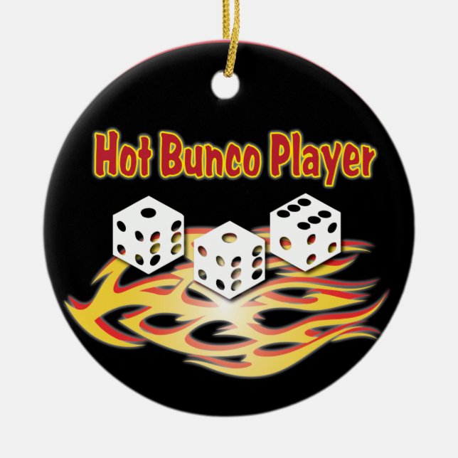 Hot Bunco Player Ceramic Tree Decoration (Front)