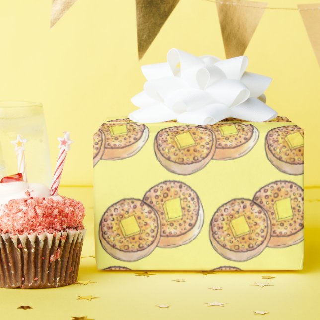 Hot Buttered Crumpets UK Cuisine British Food Wrapping Paper (Birthday Party)
