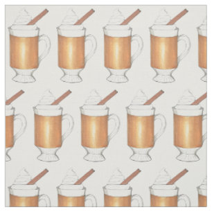 Hot Buttered Rum Christmas Winter Holiday Drinks Fabric