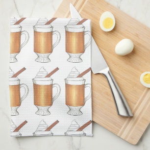 Hot Buttered Rum Cinnamon Winter Drink Cocktail Tea Towel