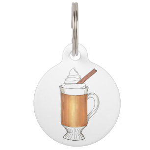 Hot Buttered Rum Whipped Cream Cinnamon Stick Pet Tag