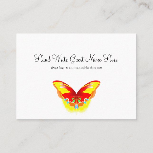 Hot Butterfly - Place Cards (Front)