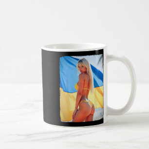 Hot Bybe - Beautiful Bikini Girl With Ukraine Flag Coffee Mug