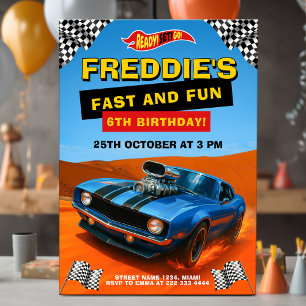 Hot Car Racing Birthday Party Invitation