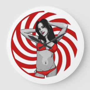 Hot Cartoon Bikini Babe Large Clock