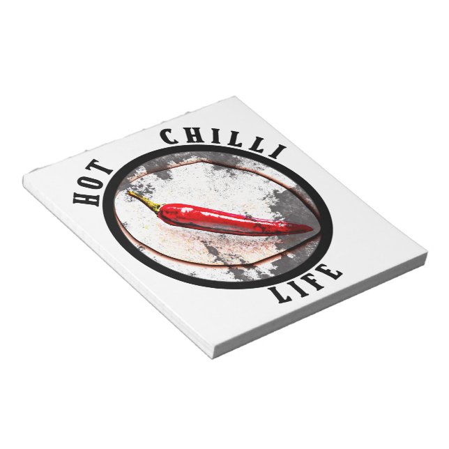 Hot chili life  notepad (Angled)