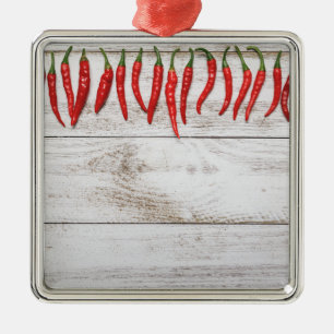 Hot Chili Peppers Border Metal Ornament