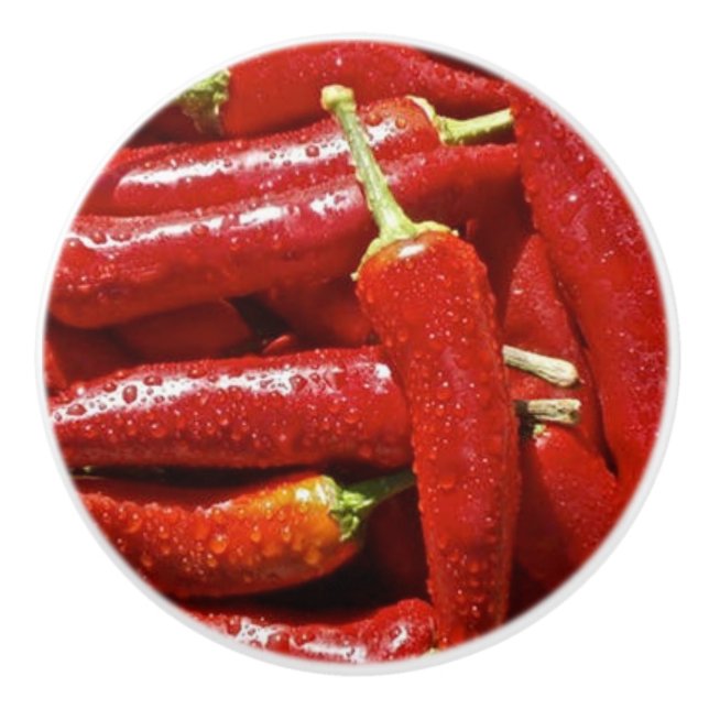 HOT CHILI PEPPERS CERAMIC KNOB (Front)