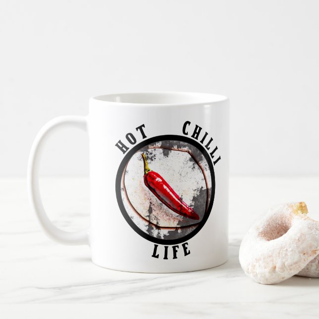 Hot chilli life  coffee mug (With Donut)
