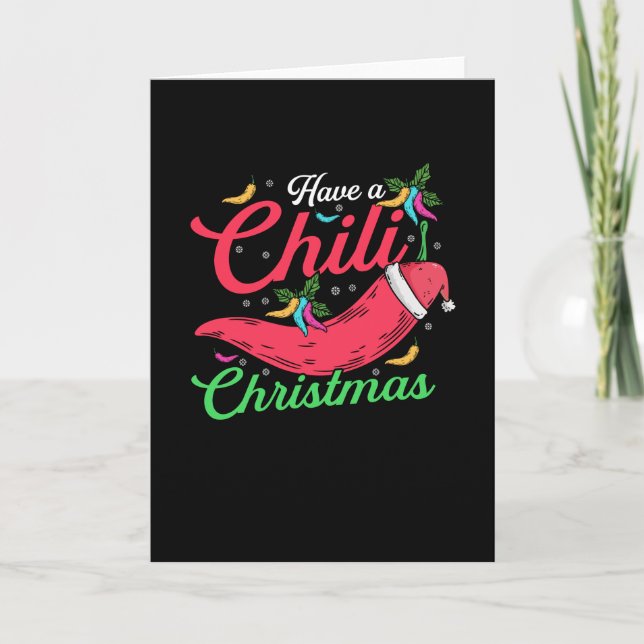 Hot Chilli Pepper Christmas Design, Unisex Card (Front)