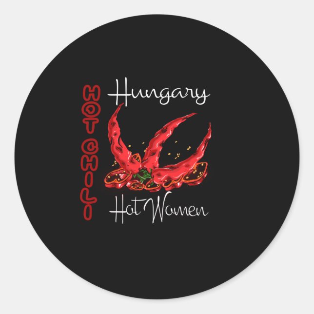 Hot Chilli Pepper Christmas Design, Unisex Classic Round Sticker (Front)