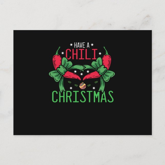 Hot Chilli Pepper Christmas Design, Unisex Postcard (Front)