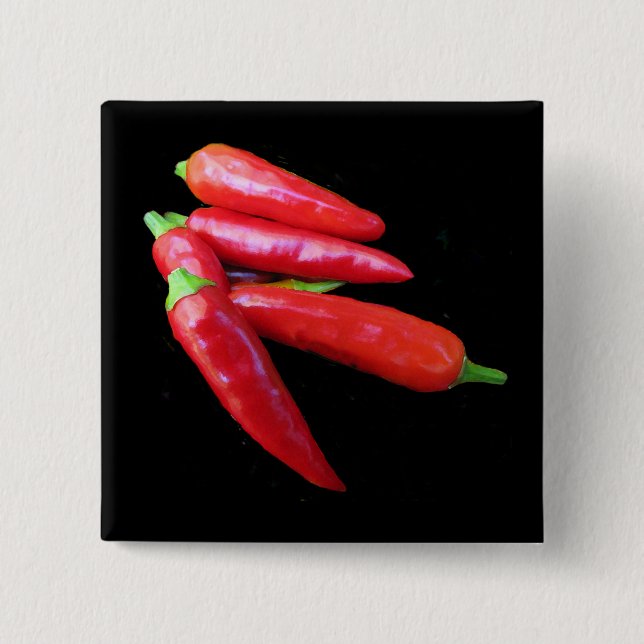 Hot Chilli Peppers 15 Cm Square Badge (Front)