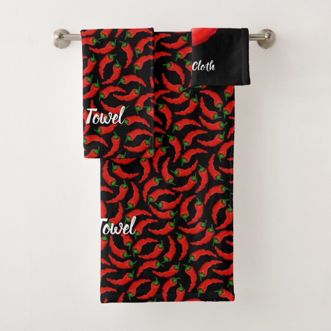 Hot Chilli Peppers Bath Towel Set (Insitu)