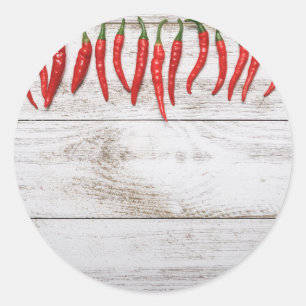 Hot Chilli Peppers Border Classic Round Sticker