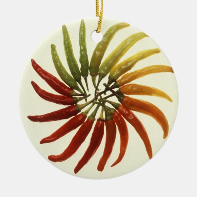 Hot Chilli Peppers Ceramic Ornament (Front)