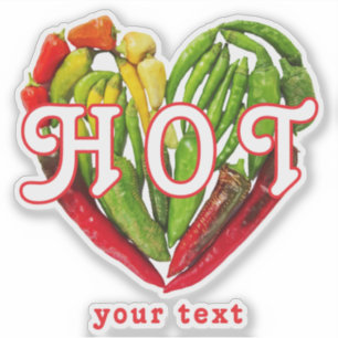 Hot chilli peppers heart custom text or name