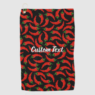 Hot Chilli Peppers Pattern Golf Towel