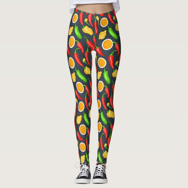 Hot Chilli Peppers Pattern Leggings (Front)