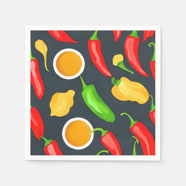 Hot Chilli Peppers Pattern Napkin (Front)