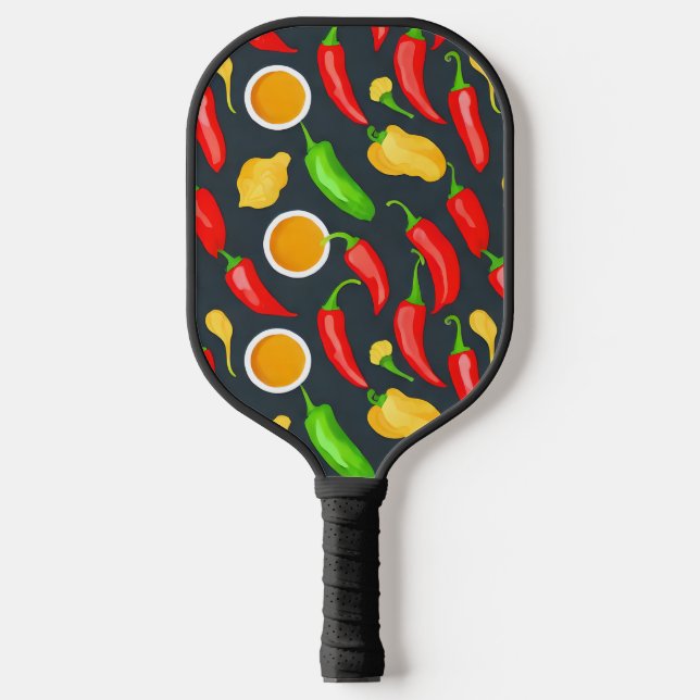 Hot Chilli Peppers Pattern Pickleball Paddle (Front)