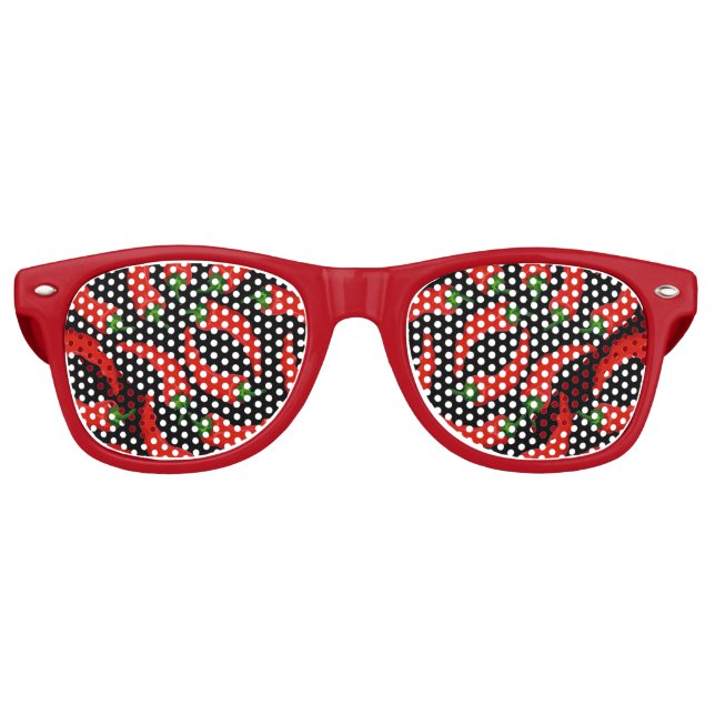 Hot Chilli Peppers Pattern Retro Sunglasses (Front)
