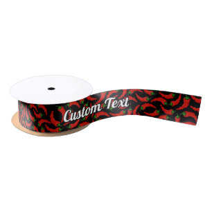 Hot Chilli Peppers Pattern Satin Ribbon