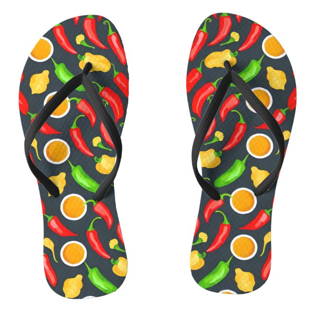 Hot Chilli Peppers Pattern Thongs (Footbed)