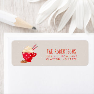 Hot Chocolate and Cookies Christmas Return Address Label