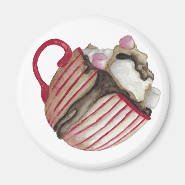 Hot chocolate and marshmallows cocoa sundae  magnet (Front)