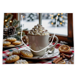 Hot Chocolate and Sugar Cookies Festive Christmas Large Gift Bag