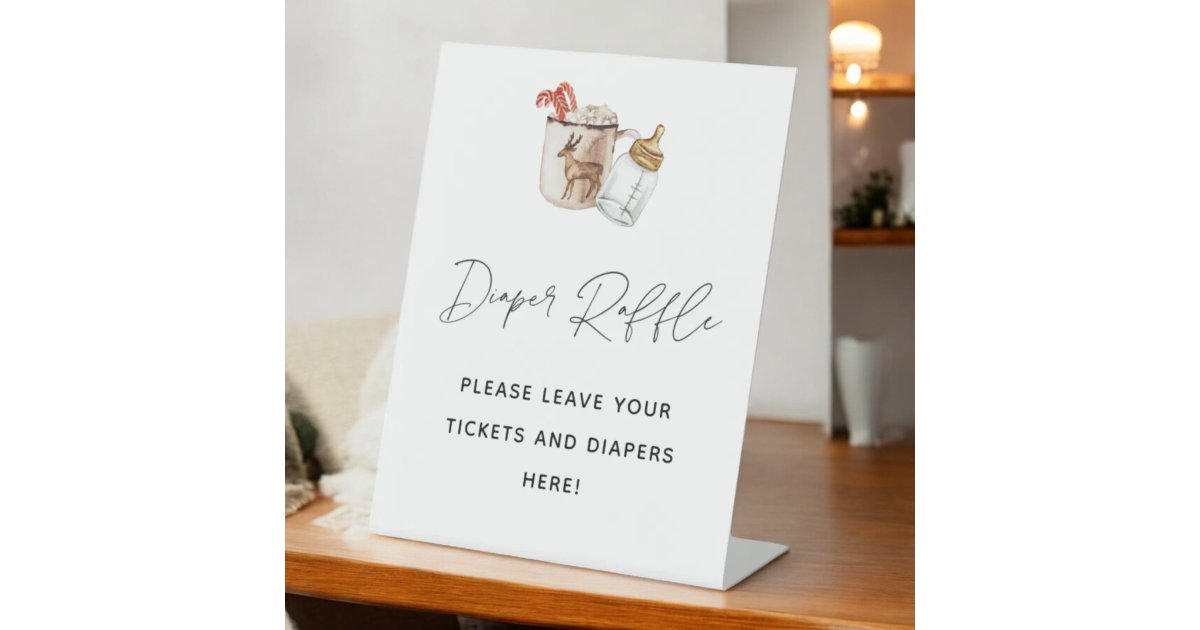 Hot Chocolate Baby Shower Diaper Raffle Sign | Zazzle