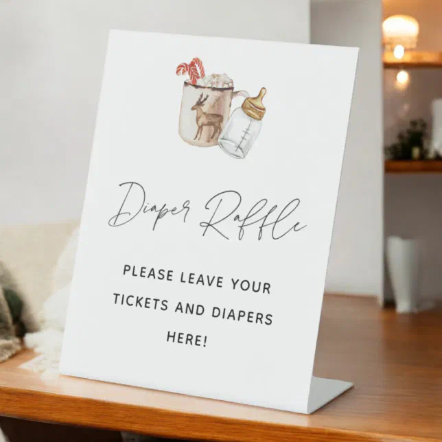 Hot Chocolate Baby Shower Diaper Raffle Sign | Zazzle