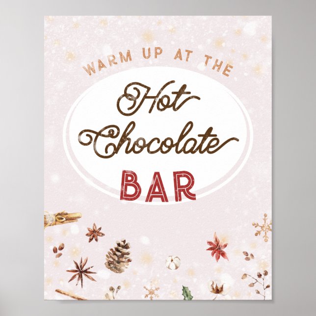 Hot Chocolate Bar Cocoa Girl Baby Shower Sprinkle Poster (Front)