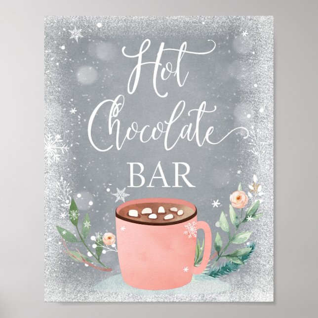 Hot Chocolate Bar Cocoa Sweet Girl Birthday Sign (Front)