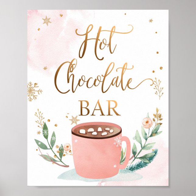 Hot Chocolate Bar Cocoa Sweet Girl Birthday Sign (Front)