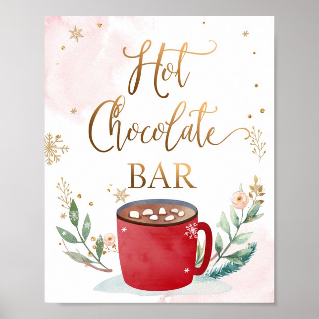 Hot Chocolate Bar Cocoa Sweet Girl Birthday Sign (Front)