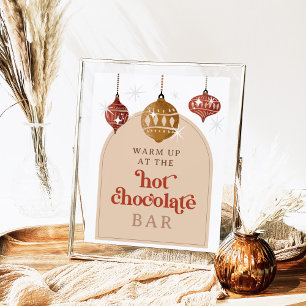 Hot Chocolate Bar Retro Bauble Christmas Bridal Poster