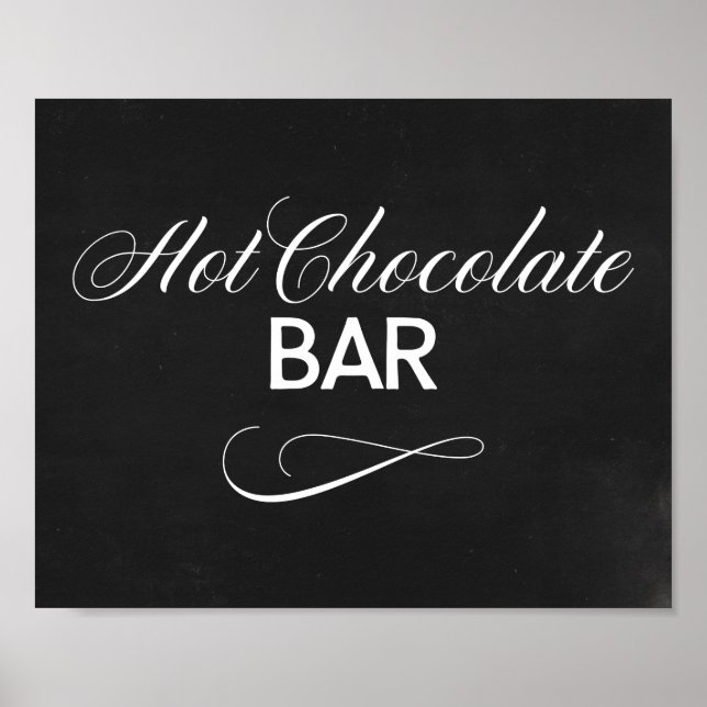 Hot Chocolate Bar Sign with Black Background (Front)