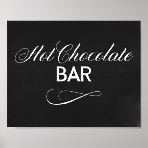 Hot Chocolate Bar Sign with Black Background