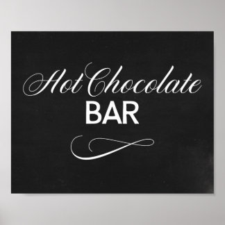Hot Chocolate Bar Sign with Black Background